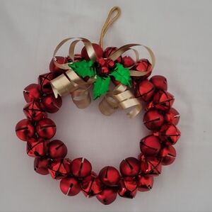Vintage Festive Red Jingle Bell Wreath